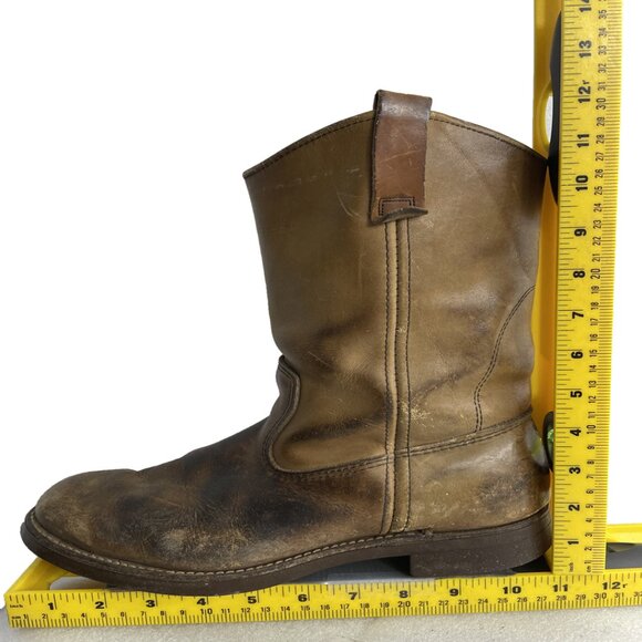 Red Wings Shoes Vintage Leather Boots Pecos Western Biker Work Cork Sole Men's 7 - Picture 12 of 14